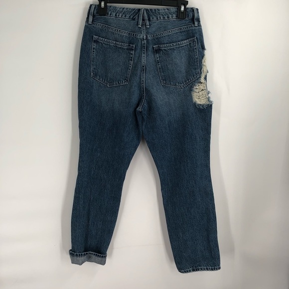 GOOD AMERICAN Good Vintage Straight Leg Jeans Distressed Ripped NWT 6 28 Hi Rise - Picture 5 of 8